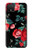 W3112 Rose Floral Pattern Black Hard Case and Leather Flip Case For Google Pixel 4