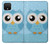 W3029 Cute Blue Owl Hard Case and Leather Flip Case For Google Pixel 4 XL