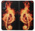 W0493 Music Note Burn Hard Case and Leather Flip Case For Samsung Galaxy A01