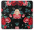 W3112 Rose Floral Pattern Black Hard Case and Leather Flip Case For Samsung Galaxy A01