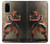 W0796 Japan Red Samurai Hard Case and Leather Flip Case For Samsung Galaxy S20