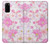 W3036 Pink Sweet Flower Flora Hard Case and Leather Flip Case For Samsung Galaxy S20