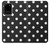 W2299 Black Polka Dots Hard Case and Leather Flip Case For Samsung Galaxy S20 Plus, Galaxy S20+