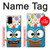 W2521 Cute Nerd Owl Cartoon Hard Case and Leather Flip Case For Samsung Galaxy S20 Plus, Galaxy S20+