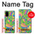 W3273 Flower Line Art Pattern Hard Case and Leather Flip Case For Samsung Galaxy S20 Plus, Galaxy S20+