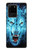 W0752 Blue Fire Grim Wolf Hard Case and Leather Flip Case For Samsung Galaxy S20 Ultra