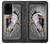 W0855 Eagle Metal Hard Case and Leather Flip Case For Samsung Galaxy S20 Ultra