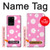 W3500 Pink Floral Pattern Hard Case and Leather Flip Case For Samsung Galaxy S20 Ultra