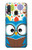 W2521 Cute Nerd Owl Cartoon Hard Case and Leather Flip Case For Samsung Galaxy A20e