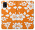 W2245 Hawaiian Hibiscus Orange Pattern Hard Case and Leather Flip Case For Samsung Galaxy A31