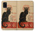 W2739 Chat Noir Black Cat Vintage Hard Case and Leather Flip Case For Samsung Galaxy A31