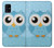 W3029 Cute Blue Owl Hard Case and Leather Flip Case For Samsung Galaxy A41