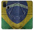 W3297 Brazil Flag Vintage Football Graphic Hard Case and Leather Flip Case For Samsung Galaxy M21