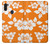 W2245 Hawaiian Hibiscus Orange Pattern Hard Case and Leather Flip Case For Samsung Galaxy M11