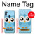 W3029 Cute Blue Owl Hard Case and Leather Flip Case For Samsung Galaxy M11