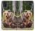 W3558 Bear Family Hard Case and Leather Flip Case For Samsung Galaxy A21s