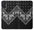 W3363 Bandana Black Pattern Hard Case and Leather Flip Case For Samsung Galaxy A51 5G [for A51 5G only. NOT for A51]