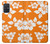 W2245 Hawaiian Hibiscus Orange Pattern Hard Case and Leather Flip Case For Samsung Galaxy A71 5G [for A71 5G only. NOT for A71]