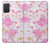 W3036 Pink Sweet Flower Flora Hard Case and Leather Flip Case For Samsung Galaxy A71 5G [for A71 5G only. NOT for A71]