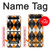 W3421 Black Orange White Argyle Plaid Hard Case For Samsung Galaxy Z Flip 5G