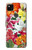 W3205 Retro Art Flowers Hard Case and Leather Flip Case For Google Pixel 4a