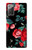 W3112 Rose Floral Pattern Black Hard Case and Leather Flip Case For Samsung Galaxy Note 20