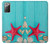 W3428 Aqua Wood Starfish Shell Hard Case and Leather Flip Case For Samsung Galaxy Note 20