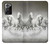 W0933 White Horses Hard Case and Leather Flip Case For Samsung Galaxy Note 20 Ultra, Ultra 5G