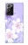 W2361 Purple White Flowers Hard Case and Leather Flip Case For Samsung Galaxy Note 20 Ultra, Ultra 5G