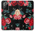 W3112 Rose Floral Pattern Black Hard Case and Leather Flip Case For Samsung Galaxy Note 20 Ultra, Ultra 5G