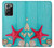 W3428 Aqua Wood Starfish Shell Hard Case and Leather Flip Case For Samsung Galaxy Note 20 Ultra, Ultra 5G