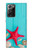 W3428 Aqua Wood Starfish Shell Hard Case and Leather Flip Case For Samsung Galaxy Note 20 Ultra, Ultra 5G