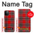 W2374 Tartan Red Pattern Hard Case and Leather Flip Case For iPhone 12, iPhone 12 Pro