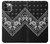 W3363 Bandana Black Pattern Hard Case and Leather Flip Case For iPhone 12, iPhone 12 Pro