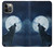 W3693 Grim White Wolf Full Moon Hard Case and Leather Flip Case For iPhone 12, iPhone 12 Pro