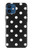 W2299 Black Polka Dots Hard Case and Leather Flip Case For iPhone 12 mini