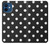 W2299 Black Polka Dots Hard Case and Leather Flip Case For iPhone 12 mini