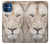 W2399 White Lion Face Hard Case and Leather Flip Case For iPhone 12 mini