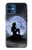 W2668 Mermaid Silhouette Moon Night Hard Case and Leather Flip Case For iPhone 12 mini