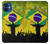 W2981 Brazil Football Soccer Hard Case and Leather Flip Case For iPhone 12 mini