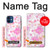 W3036 Pink Sweet Flower Flora Hard Case and Leather Flip Case For iPhone 12 mini