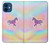 W3203 Rainbow Unicorn Hard Case and Leather Flip Case For iPhone 12 mini