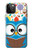 W2521 Cute Nerd Owl Cartoon Hard Case and Leather Flip Case For iPhone 12 Pro Max