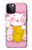 W3025 Pink Maneki Neko Lucky Cat Hard Case and Leather Flip Case For iPhone 12 Pro Max