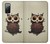 W0360 Coffee Owl Hard Case and Leather Flip Case For Samsung Galaxy S20 FE