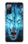 W0752 Blue Fire Grim Wolf Hard Case and Leather Flip Case For Samsung Galaxy S20 FE