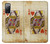 W2833 Poker Card Queen Hearts Hard Case and Leather Flip Case For Samsung Galaxy S20 FE