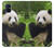 W1073 Panda Enjoy Eating Hard Case and Leather Flip Case For Samsung Galaxy M51