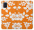 W2245 Hawaiian Hibiscus Orange Pattern Hard Case and Leather Flip Case For Samsung Galaxy M51