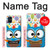 W2521 Cute Nerd Owl Cartoon Hard Case and Leather Flip Case For Samsung Galaxy M51